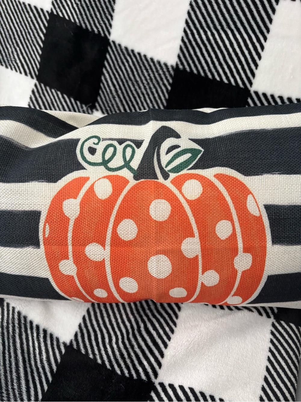 Harvest Lumbar Pillow PolkaDot Pumpkin Dot Pumpkin Accent NEW Final Sale